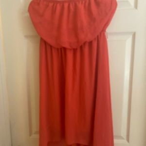 Strapless hi lo dress